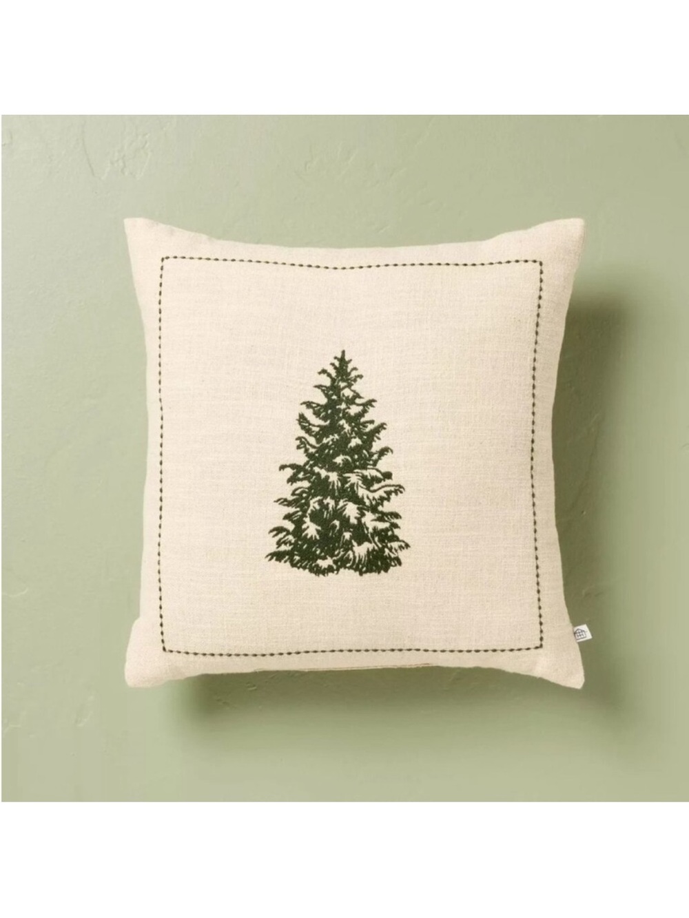 Hearth & Hand Magnolia 16" Tree Embroidered Christmas Holiday Throw Pillow NEW